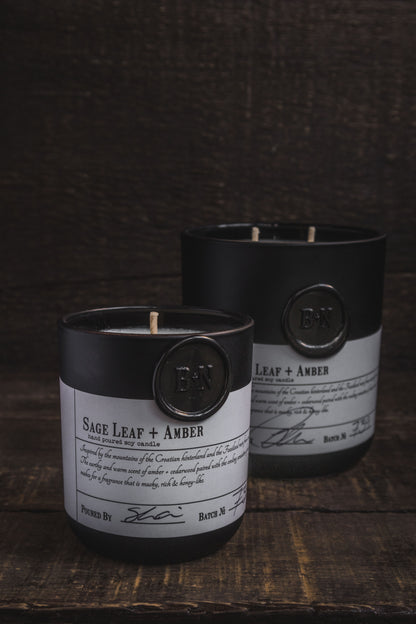 Sage Leaf + Amber candle